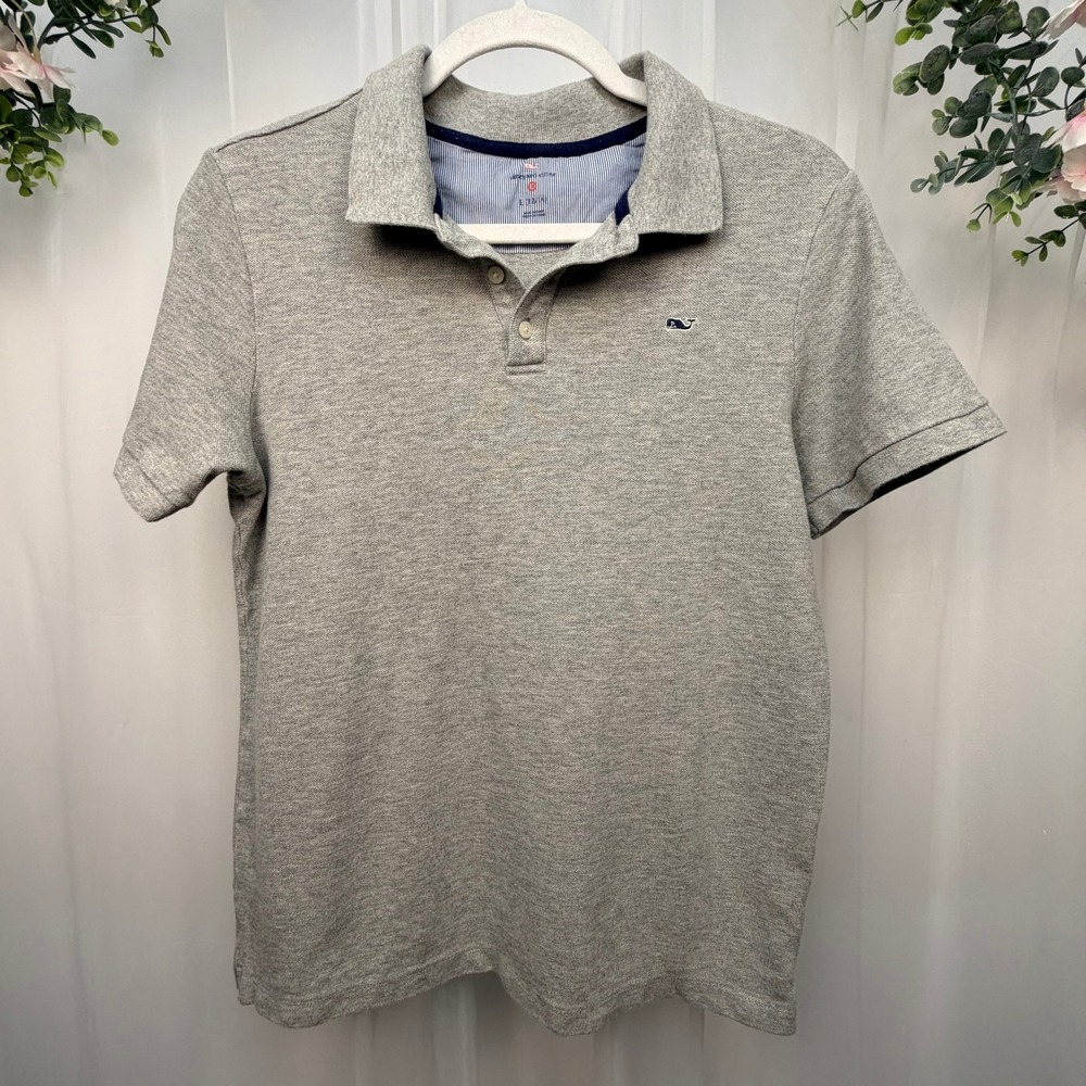 Vineyard Vines for Target Boys Gray Cotton Pique Polo Shirt Size L 12/14